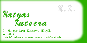 matyas kutsera business card
