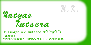 matyas kutsera business card